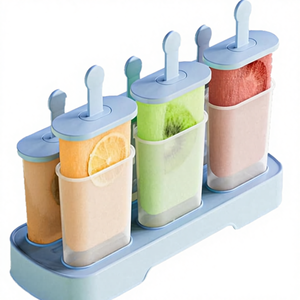Plastic PP 6-Piece Ice Pop Mold Set Reusable with Lid and Bin Bpa Free Dishwasher Safe Food Grade Material Capacity <1L - Product Image 4