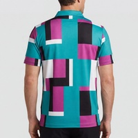 Chemises de golf en tissu jersey pour hommes avec logo personnalisé, séchage rapide, antibactériennes, manches courtes, polyester et élasthanne, impression numérique décontractée