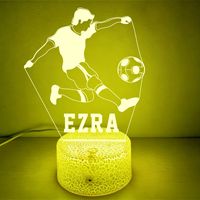 Lampe de nuit 3D joueur de hockey, cadeau de hockey sur glace, lumière d'illusion LED, lampe de nuit pour enfants NHL, lampe en acrylique, décoration hockey, cadeau