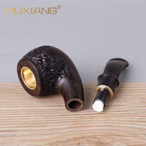 Muxiang Tobacco Pipe Wooden Bent Type 9mm Filter Three In One Use For Smoking - Product Image 3
