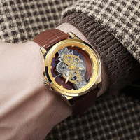 Bonill Design Montre-bracelet de luxe à quartz en cuir véritable pour hommes avec cadran en verre Marque privée Vente en gros