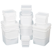 Vente en gros 5L 8L 10L 18L 20 L seau en PP de qualité alimentaire avec logo personnalisé seaux carrés avec couvercles recyclables barils de stockage des aliments
