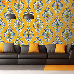 Vendita calda di Lusso di Colore Scuro Damasco Carta Da Parati In Vinile Per Soggiorno - Product Image 6