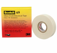 3M 27 69 200 ℃   Ruban en tissu de verre haute température 0,18 mm 33 m Blanc simple face Haute résistance à la traction Ruban isolant