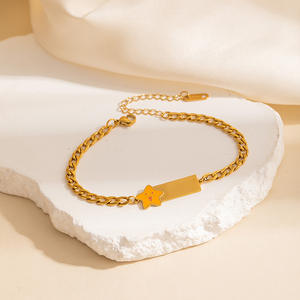 Grensoverschrijdend populaire roestvrijstalen dolfijn vierkante armband, licht luxe niche high-end ster sieraden, modieus elegant - Product Image 3