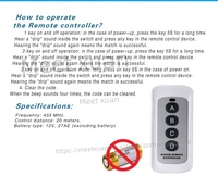 Control remoto de 433MHz DC 12V Control remoto inteligente inalámbrico 4 botones para interruptor de luz LED de pared Control remoto Dropshipping