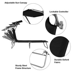 <span class=keywords><strong>Chaise</strong></span> <span class=keywords><strong>longue</strong></span> <span class=keywords><strong>pliable</strong></span> en métal, moderne, à basse hauteur, avec repose-pieds réglable, pour la pêche, l'extérieur et les parcs - Product Image 4
