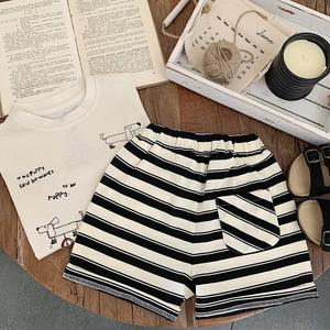 2025 ropa para niños, pantalones cortos deportivos informales para bebés para niños, pantalones nuevos medios de verano con rayas de cinco puntos, pantalones versátiles para medio bebé - Product Image 3