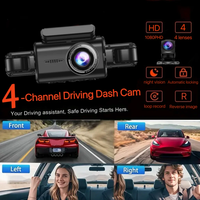 Caméra de Voiture Dashcam WiFi 360 Multifonction avec Enregistrement Avant et Arrière, 4 Canaux FHD 1080p, 4 Lentilles, Moniteur de Stationnement pour Taxi et Vision Nocturne