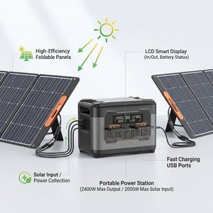 Station d'alimentation portable à charge rapide S2400, sortie AC 2400W, générateur solaire haute capacité pour le camping - Product Image 3
