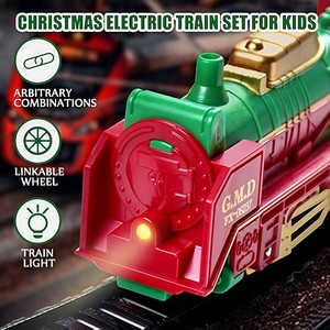 Train de Noël avec éclairage, ensemble de train électrique en plastique - rails flexibles et jouet éducatif pour développer les compétences pratiques des enfants - Product Image 3