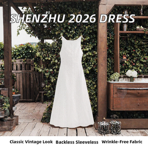 Robe midi blanche sans manches, coupe trapèze, avec broderie anglaise, col carré, robe en dentelle décontractée pour l'été - Product Image 2