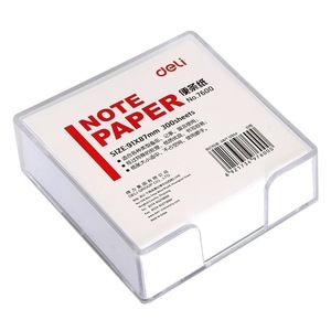 Deli Note Paper 91x87mm 300 Sheets White Non-Adhesive Memo Pad With Plastic Case For Office Use - Product Image 3
