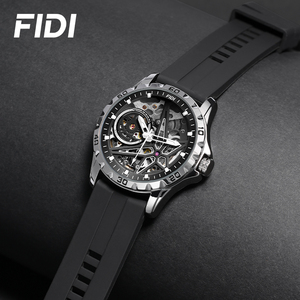 Reloj Mecánico Automático FIDI para Hombre, Esfera Esqueleto, Resistente al Agua, Correa de Acero Inoxidable, Reloj de Pulsera Deportivo de Lujo - Product Image 3