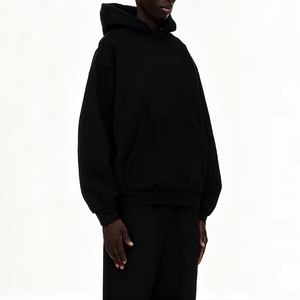 Sweatshirts à capuche en polaire pour hommes, tendance, amples, chauds pour l'hiver, respirants, en polyester/coton, avec poche, streetwear, logo personnalisé - Product Image 3