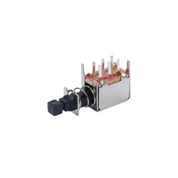 Interruptor deslizante PCB de 6 pines con autobloqueo, DPDT botón negro, interruptor de reinicio sin bloqueo, en ángulo recto, 2 uds.
