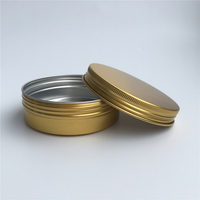 Pot rond en aluminium doré de 120 ml (120 g, 4 oz) pour pomade, huile, crème à barbe, savon, emballage de stockage, boîte en étain, boîte à bougies, boîte en étain