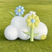 Arche gonflable personnalisée en forme de nuage avec éclairage LED, ballon géant en forme de nuage pour la décoration d'événements et la publicité, souffleur Oxford inclus