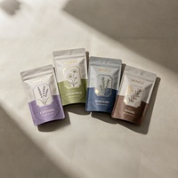 Sachet d'emballage écologique personnalisé pour tisanes, en papier kraft enduit PLA, pochette verticale avec fermeture éclair pour le stockage du thé