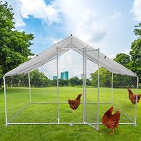 Cage de poulailler en acier galvanisé série Triangle Flat Arc avec porte verrouillable et design anti-prédateur pour volailles domestiques en extérieur