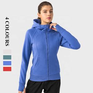 Vente chaude veste pour femmes légère fermeture à glissière complète à capuche coupe-vent respirant séchage rapide coton Fitness vêtements imprimer - Product Image 2