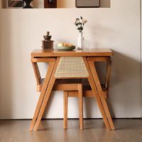 Chaises en bois massif de haute qualité en gros, ensemble table et chaises carrées pour restaurant, petite table et chaises en rotin pour balcon