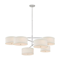 Lustre suspendu en forme de tambour nordique à six lumières, design moderne, en laiton et tissu, pour salon, hôtel, décoration intérieure