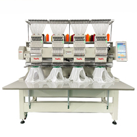 Machine à broder YUNFU à 4 têtes, usage industriel, informatisée, 12/15 aiguilles, 1000 tr/min, vitesse rapide, prix abordable