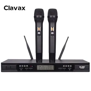 Clavax OL400AM Karaoke Mic 2 Channels 160 Meters Range UHF Dynamic Wireless Microphone System With Handheld Mic 6.3 MM LXR Jack
