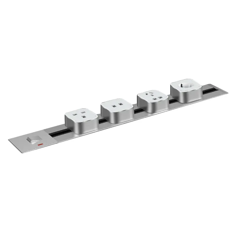 Neues Produkt Einbaustein Multifunktionsschiene bewegliche geschaltete Steckdose Wand-Tischplatte mit USB-Schalter-Adapter