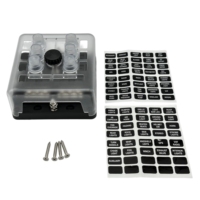 Boîtier de fusibles 6 voies avec barre omnibus négative et couvercle transparent, 32V CC, 100A, 25A, pour voiture, bateau, camion, moto, camping-car, caravane