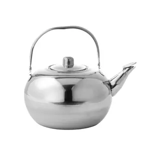 Stainless Steel Hotel Small Teapot, Restaurant Hotel Tea Kettle, Yellow Wine Jug Kettle with Filter Exquisite Pot