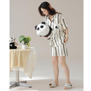 <span class=keywords><strong>Pigiama</strong></span> da donna in cotone satinato a maniche corte abito da <span class=keywords><strong>uomo</strong></span> abbigliamento Casual per la primavera e l'estate <span class=keywords><strong>taglie</strong></span> <span class=keywords><strong>forti</strong></span> morbido e Sexy - Product Image 2