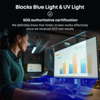 Protecteur d'écran en acrylique anti-lumière bleue pour moniteur d'ordinateur de 24 pouces - Film anti-UV bloquant la lumière bleue pour ordinateur de bureau, protection des yeux