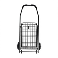 Chariot de courses pliable grande capacité pour extérieur avec poignée télescopique et 4 roues, chariot de transport portable robuste pour voyage et plage