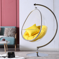 Chaise suspendue en acier inoxydable doré pour salle à manger, balançoire de jardin, chaise à bulles suspendue d'extérieur, nouvelle collection
