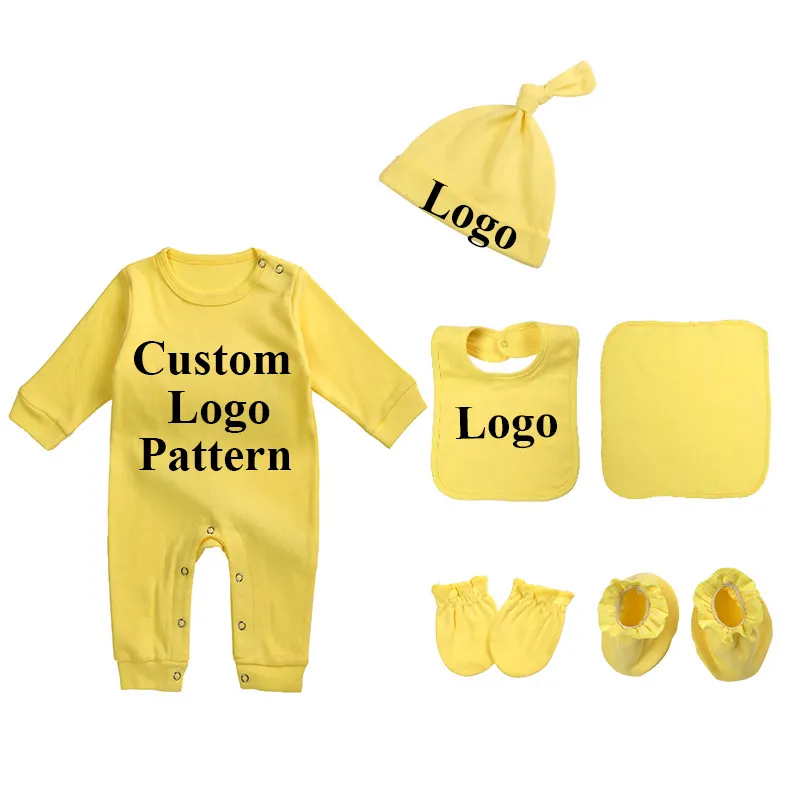 Custom baby boys' girls' clothing sets 100% cotton newborn clothes baby gift set jumpsuits rompers new born baby clothing sets