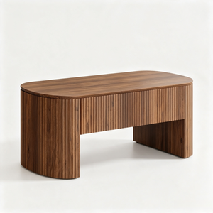 Table basse relevable ovale en chêne massif <span class=keywords><strong>Letao</strong></span> Tao au design moderne, grand espace de rangement, table centrale longue de luxe minimaliste - Product Image 5