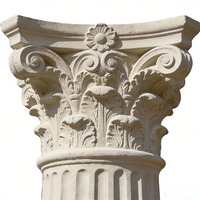 Capitale de colonne en polystyrène expansé (EPS) sculptée imitation pierre, style corinthien, pour décoration extérieure de villas et hôpitaux, sur mesure, directement de l'usine