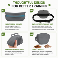Sac à friandises pour chien en silicone TOPIN, pochette d'entraînement pour animaux de compagnie avec ceinture, porte-collations portable, violet/orange/blanc/vert, pour promener les chiens