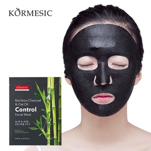 KORMESIC-<span class=keywords><strong>mascarilla</strong></span> <span class=keywords><strong>de</strong></span> carbón <span class=keywords><strong>de</strong></span> bambú hidratante para la piel, máscara facial <span class=keywords><strong>de</strong></span> limpieza y exfoliación, hoja brillante - Product Image 1