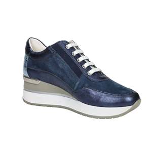 Sneakers Morbide da Donna Cinzia in Pelle Blu con Zeppa, Scarpe Comode per Camminare - Product Image 5