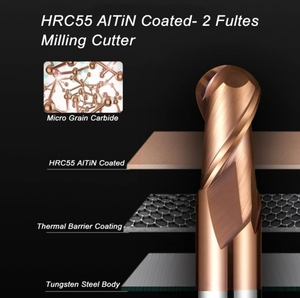 China Manufacturer 2 Flutes <strong>End</strong> <strong>Mill</strong> Carbide Hrc55 Ball Nose Solid Carbide <strong>End</strong> <strong>Mill</strong> for Milling <strong>Tools</strong> - Product Image 5
