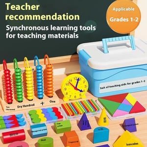 Suministros de aprendizaje esenciales para escuela <span class=keywords><strong>primaria</strong></span> Material didáctico de matemáticas de primer grado-Dos años Rompecabezas Contador Aprendizaje de madera - Product Image 4