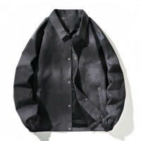 Veste en polyester pour homme, simple boutonnage, coupe longue, style pilote décontracté, logo personnalisé, coupe ample, imperméable et coupe-vent