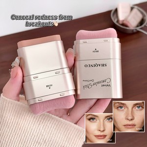 Bâton correcteur double embout SHAQINUO en velours avec pinceau intégré, 4 teintes, <span class=keywords><strong>couvrance</strong></span> totale, longue tenue, fini mat naturel pour le visage - Product Image 3