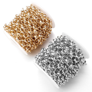 Chaîne Rolo en aluminium plaqué or 18 carats de 5 yards/rouleau pour la fabrication de bijoux DIY - Hypoallergénique et durable - Product Image 1