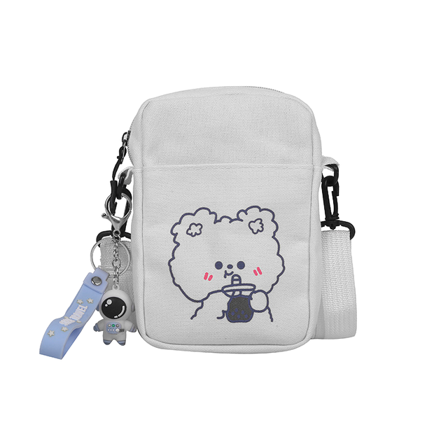Cute Fashion Crossbody Bag Lightweight Zipper Canvas Phone Bag Portable Casual Minimalist Shoulder Purse for Teen Girls Students