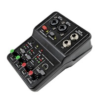Tarjeta de Sonido Q12 2024, Mini Interfaz de Grabación, Mezclador de Audio Profesional de 16 bits/24 kHz para Grabación de Podcasts e Instrumentos Musicales