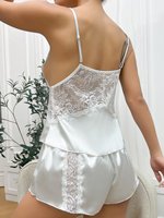Ensemble de Lingerie Érotique Sexy Deux Pièces Sans Entrejambe pour Femme